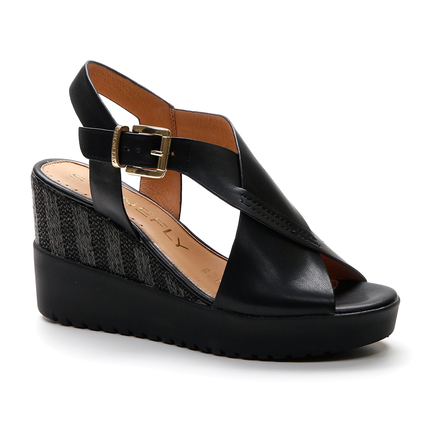 DONNA SANDALI CON ZEPPA ELY 16 NERO 219133 000 02