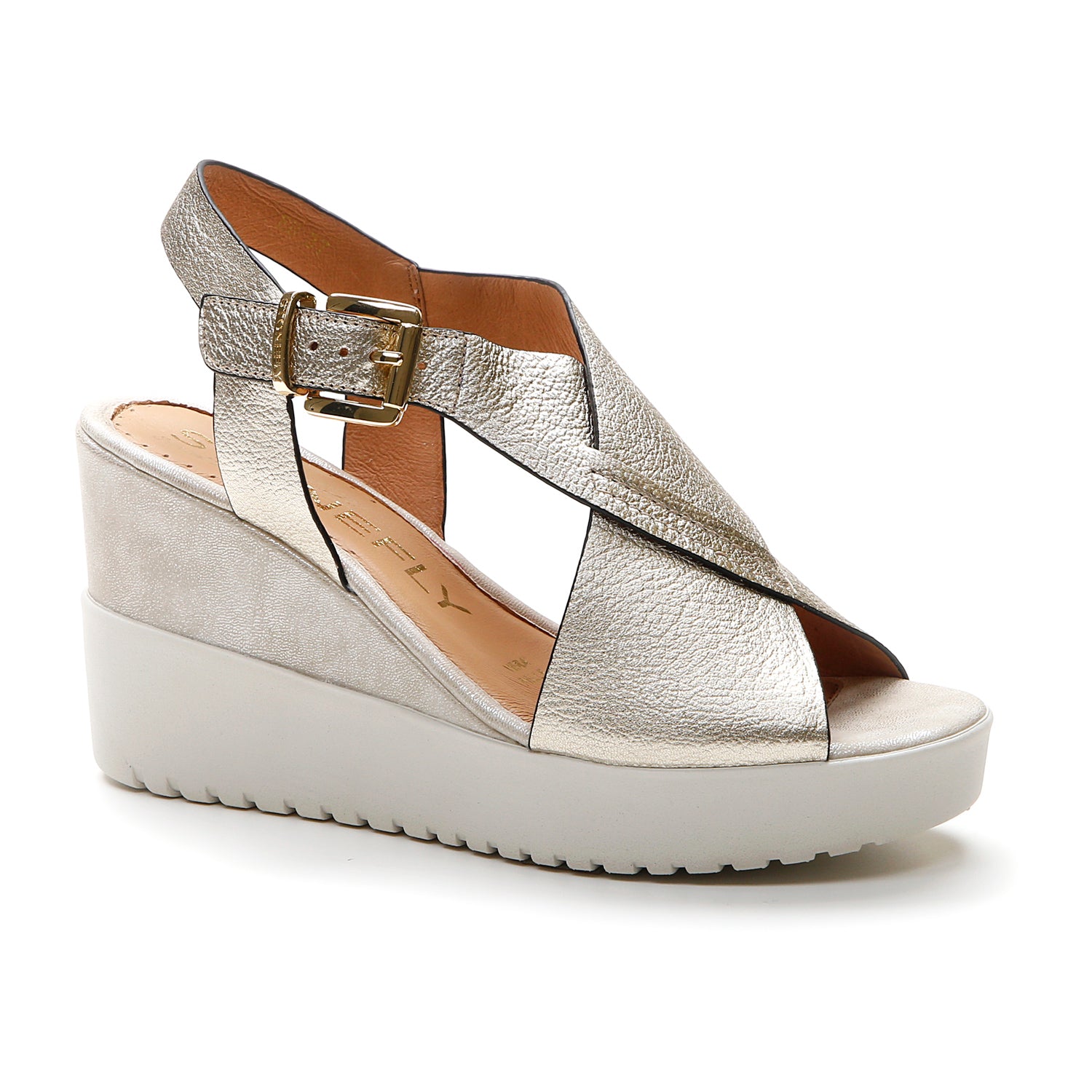 DONNA SANDALI CON ZEPPA ELY 16 ORO 219134 067 02