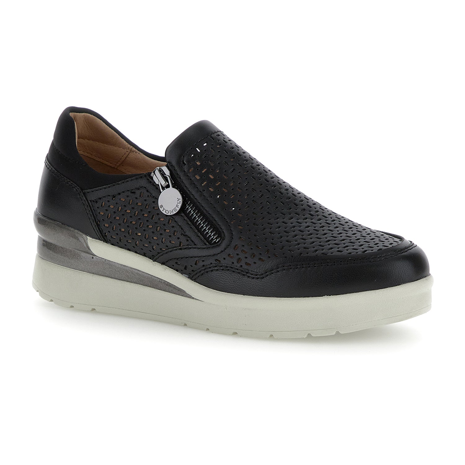 DONNA SLIP ON SHOES CREAM 50 NERO 220736 000 02