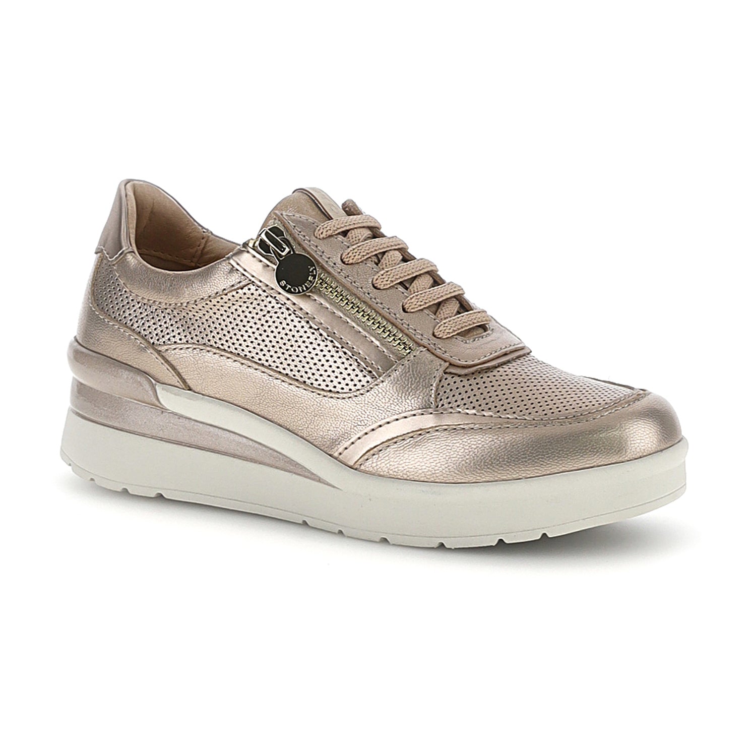 DONNA SCARPE CON CERNIERA CREAM 52 ORO 220738 I89 02