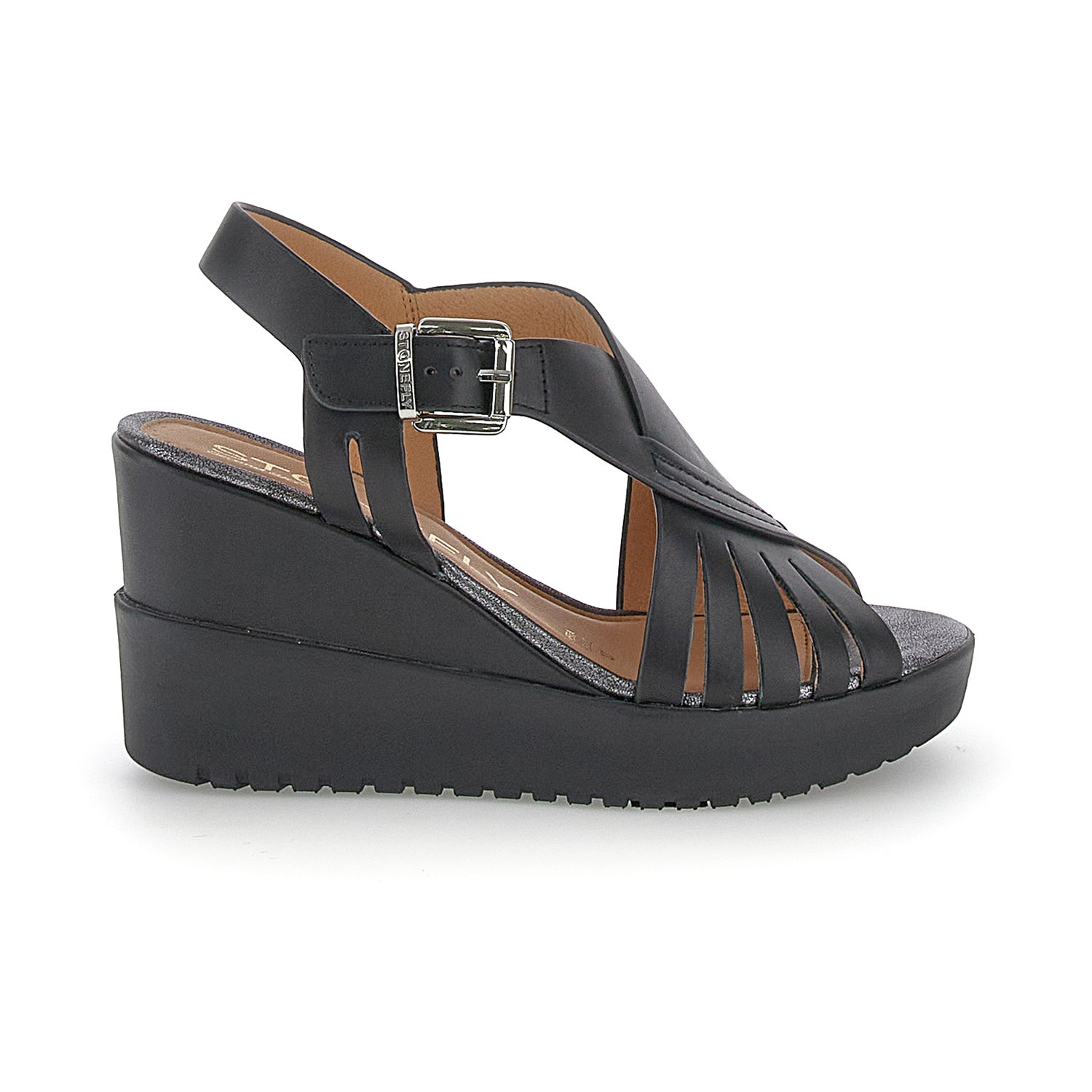 DONNA SANDALI CON ZEPPA ELY 18 NERO 220748 000 01