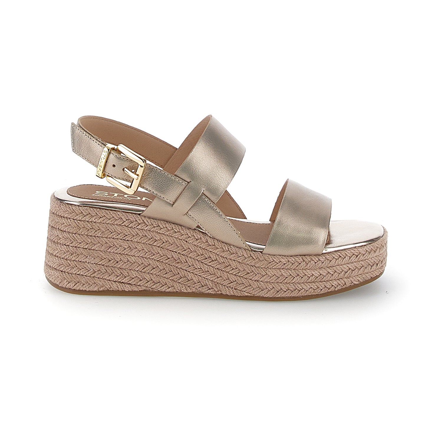 IVORY WEDGE SANDAL GOLD