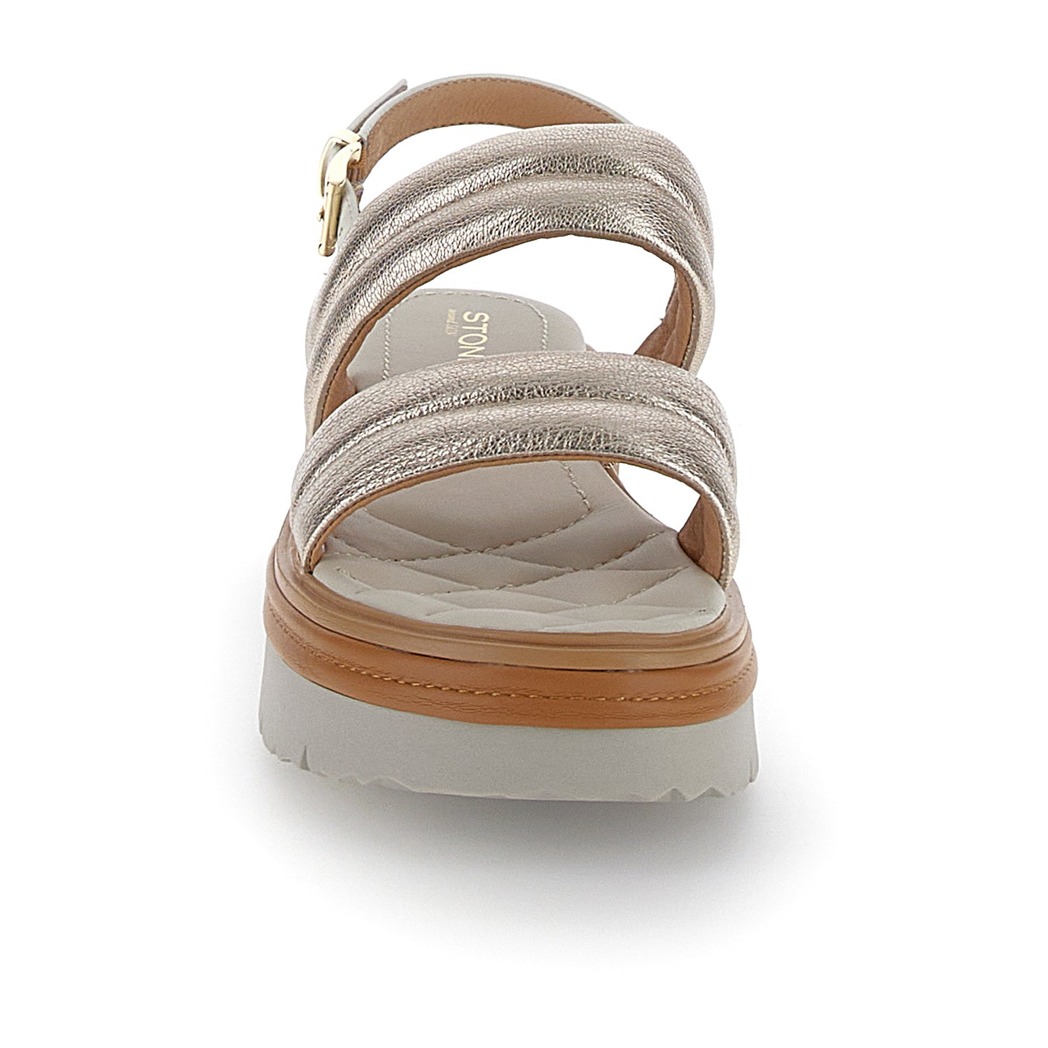 DONNA SANDALI CON ZEPPA SOLES 2 ORO 220971 AT4 04