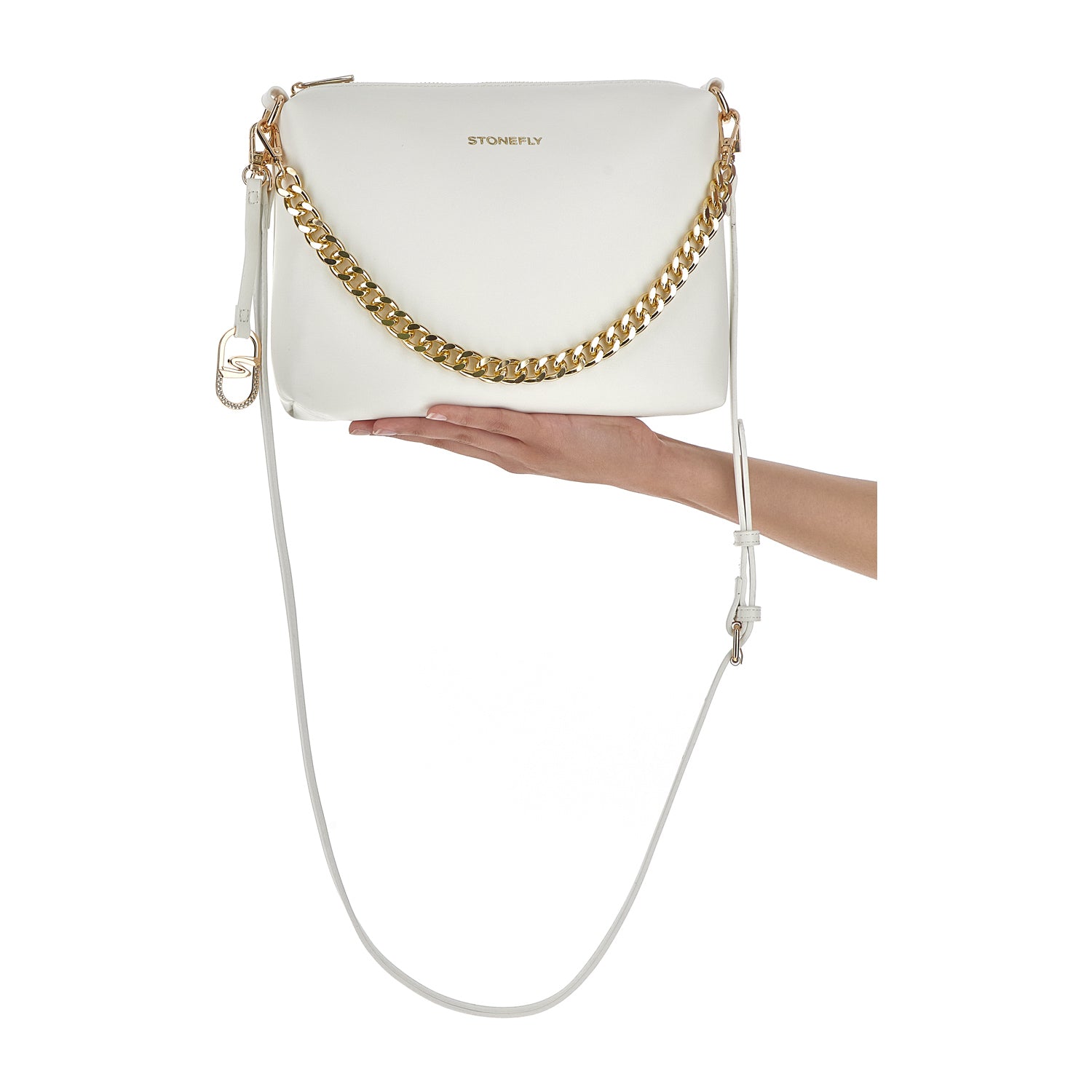 DONNA SACCA FLYGRAIN POUCH BAG BIANCO 221293 0F1 12