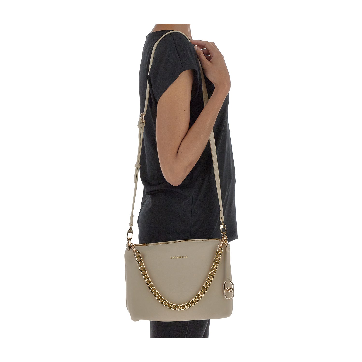 DONNA SACCA FLYGRAIN POUCH BAG BEIGE 221293 9WI 11