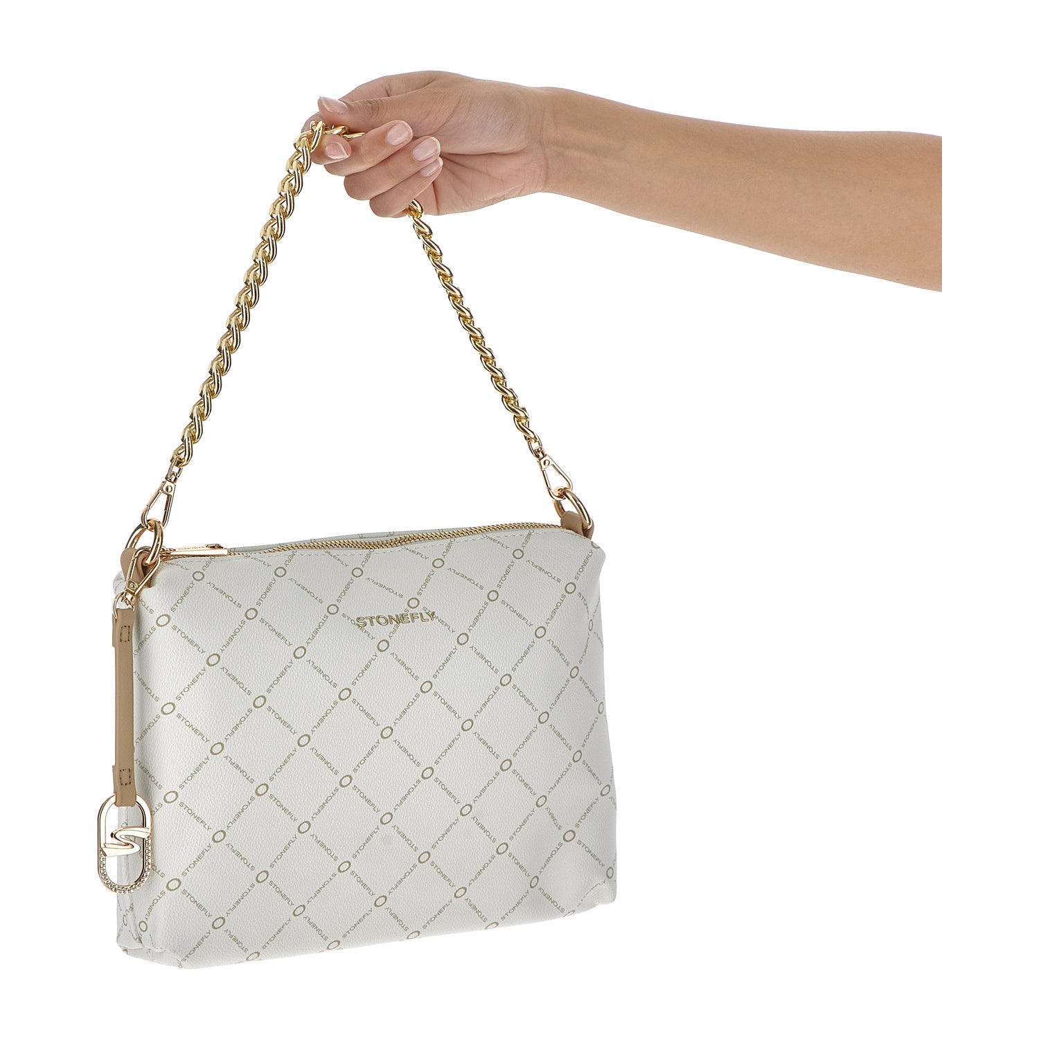 DONNA SACCA FLYSIGN POUCH BAG BIANCO 221310 010 12