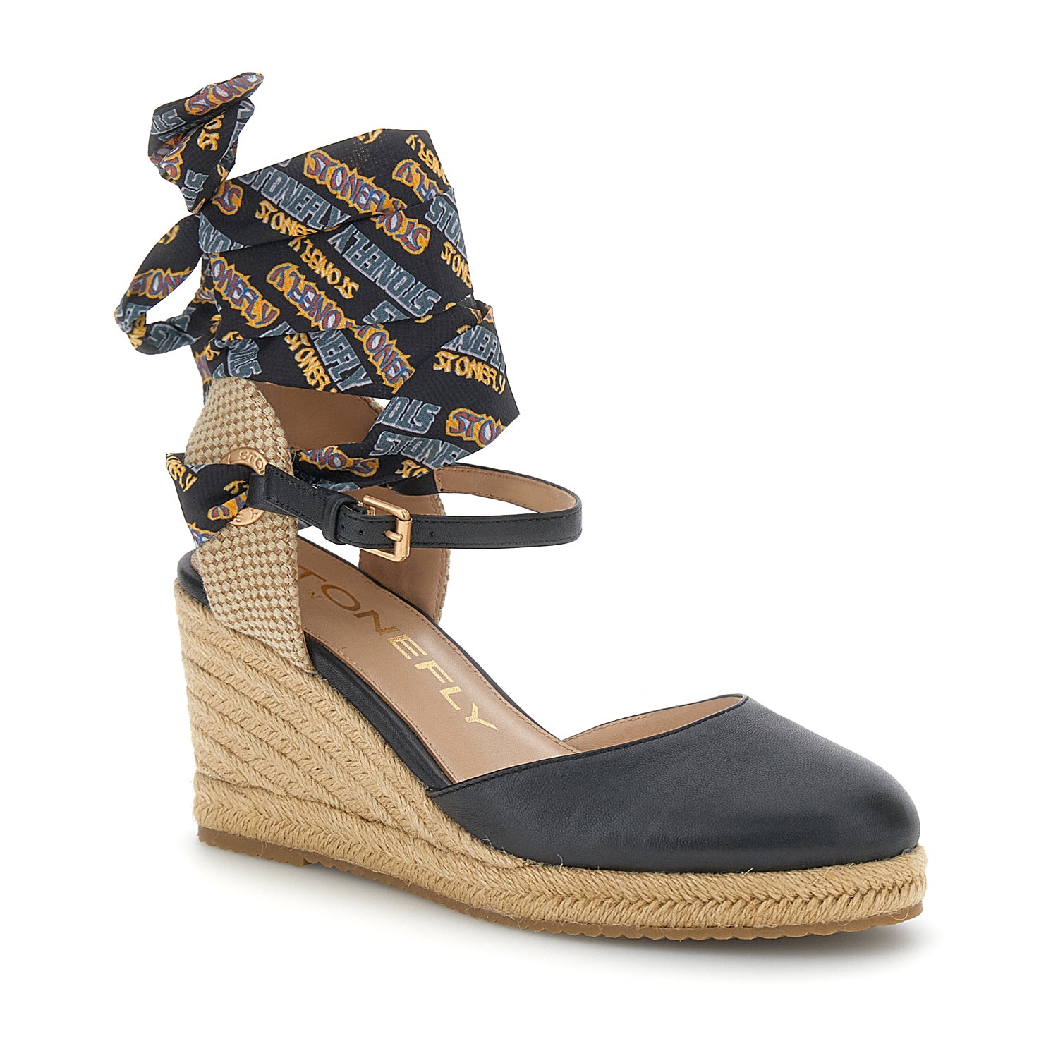 DONNA SANDALI CON ZEPPA ASTER 4 NERO 221746 000 02