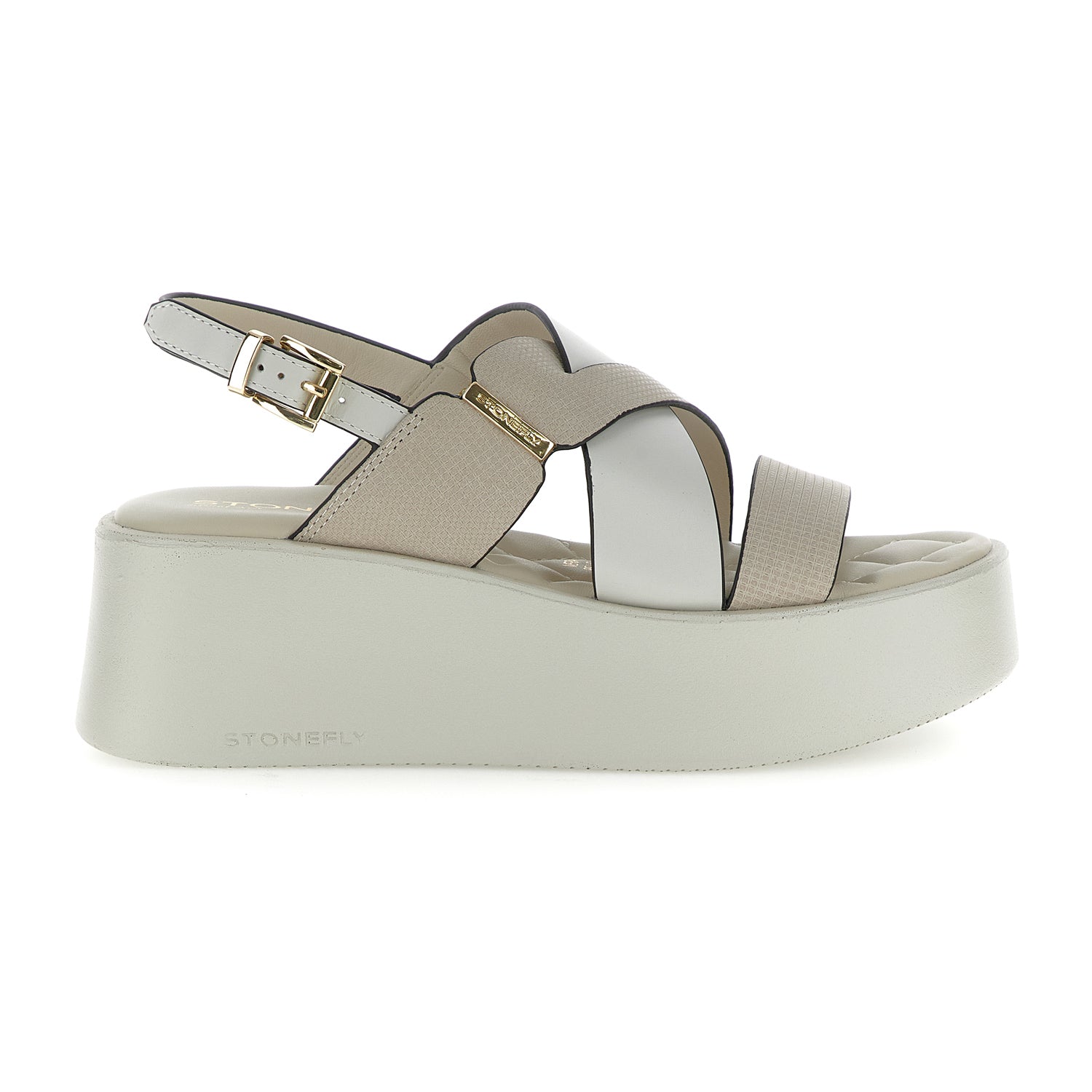 Easy Street Elvera Sandali Con Zeppa Donna, Bianco, 38 EU, Made In Italy - 2