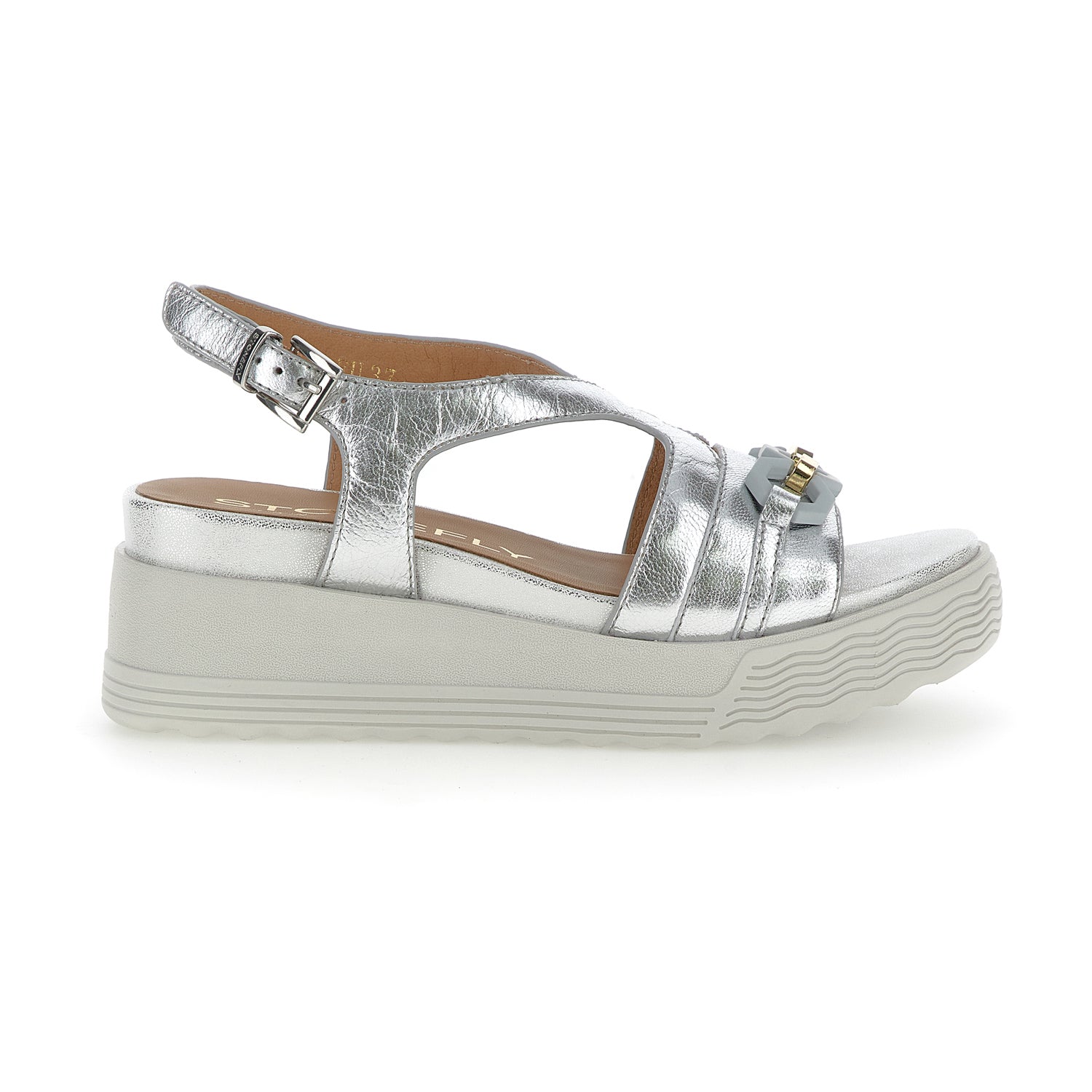 SANDALI CON ZEPPA PARKY 31 ARGENTO - Main Image