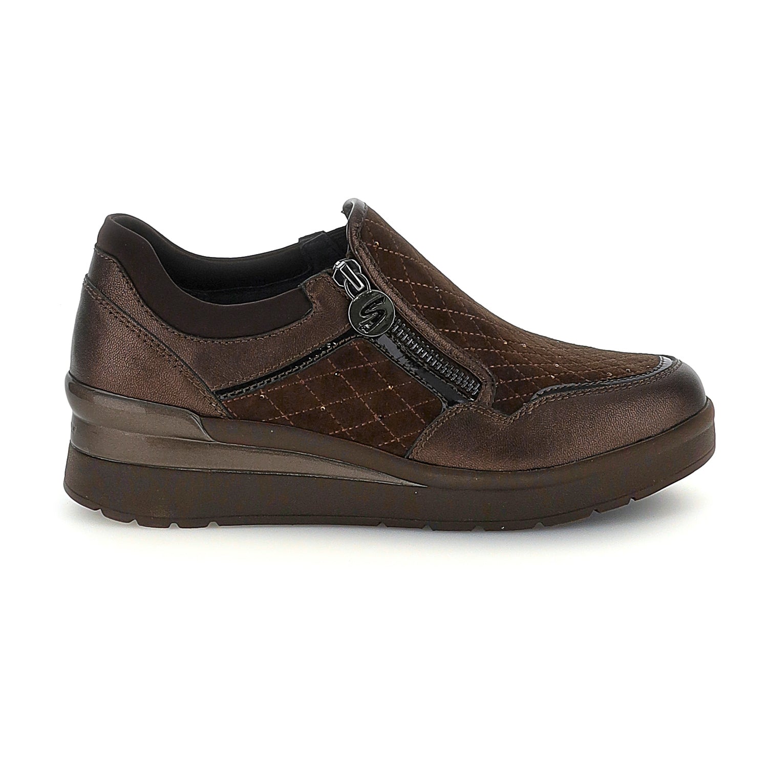 DONNA SCARPE CON CERNIERA CREAM 62 MARRONE SCURO 222960 DOA 01