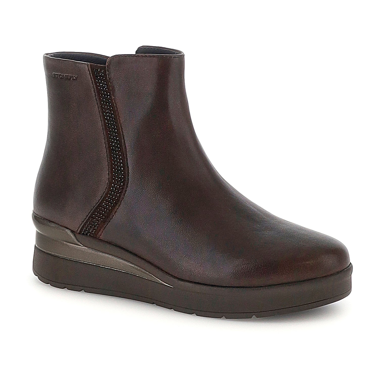 DONNA STIVALI ALLA CAVIGLIA CREAM 64 MARRONE SCURO 222968 5HD 02