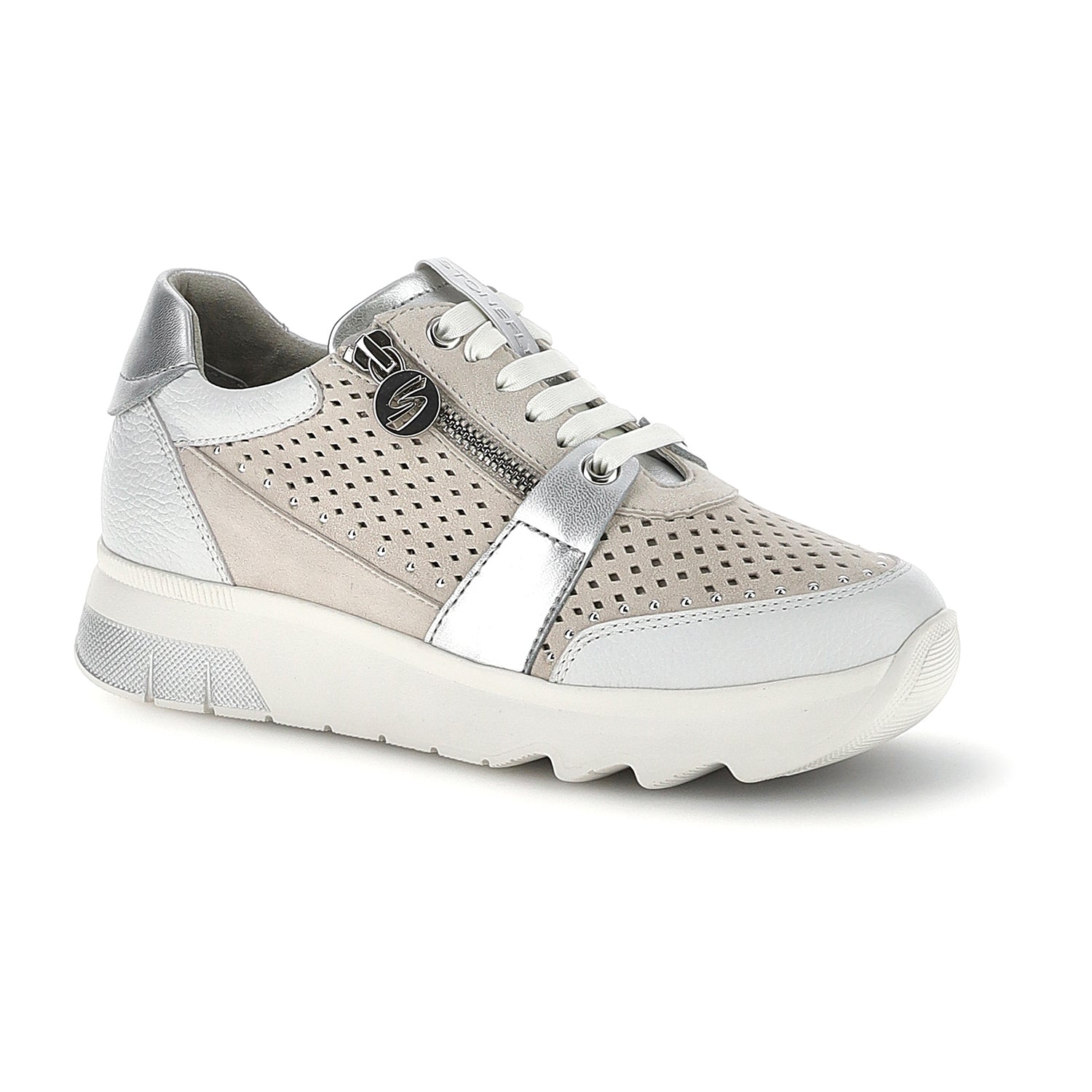 DONNA SCARPE CON CERNIERA SPOCK 47 GRIGIO CHIARO 223579 1W4 02