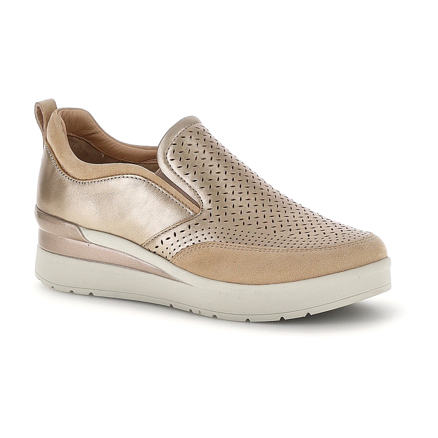 DONNA SCARPE SLIP ON CREAM 67 ORO 223733 I89 02