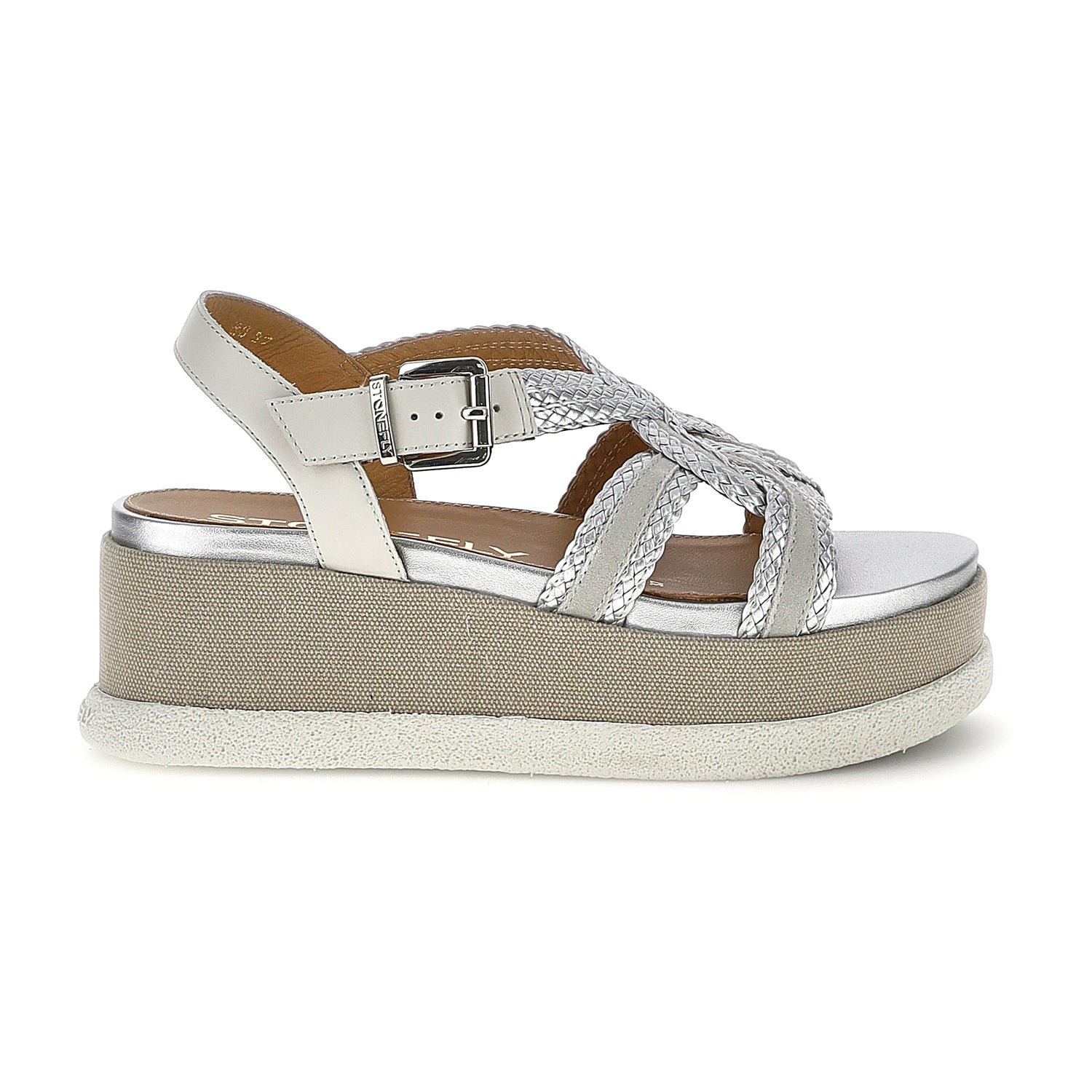 DONNA SANDALI CON ZEPPA ARIANNA 3 ARGENTO 223736 29E 01