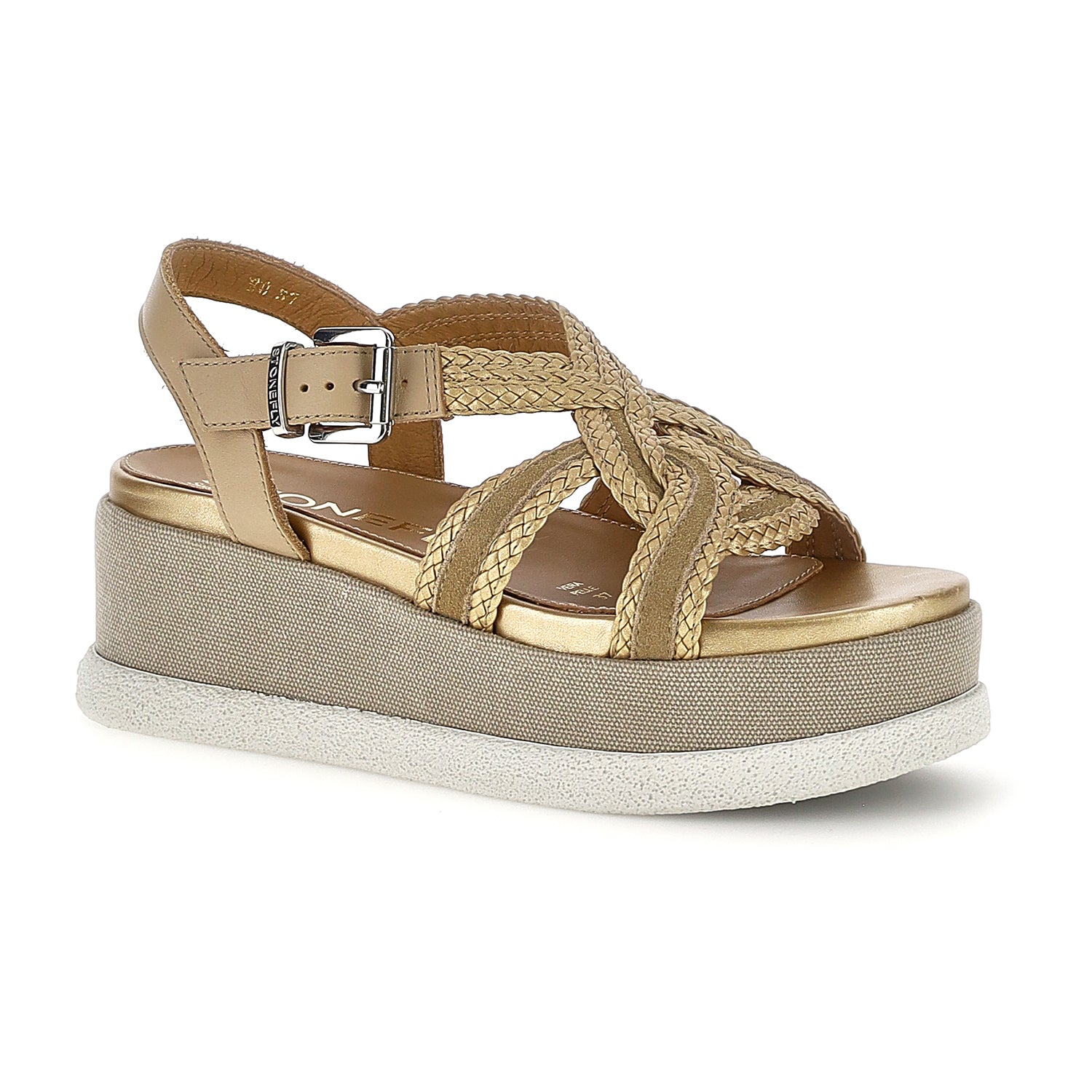 DONNA SANDALI CON ZEPPA ARIANNA 3 ORO 223736 ELM 02