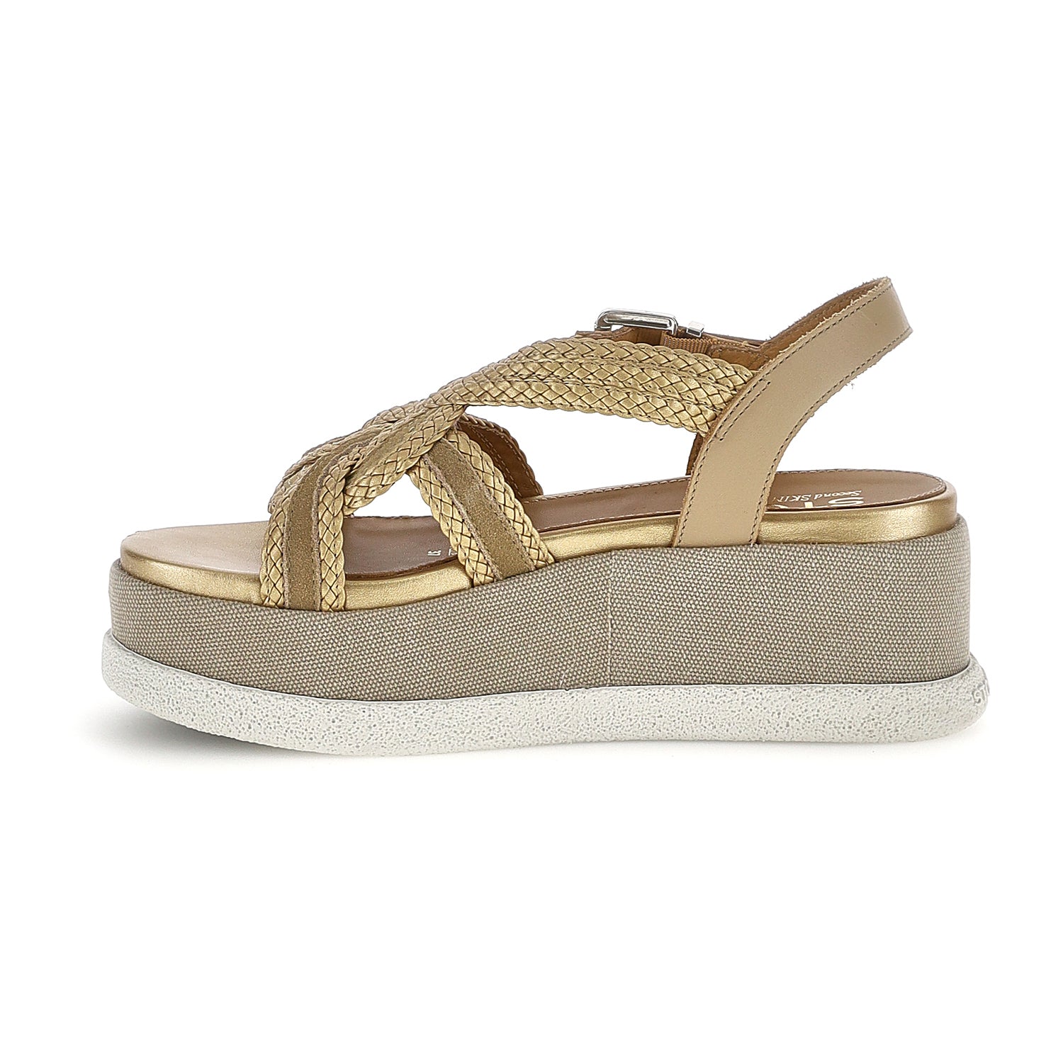 DONNA SANDALI CON ZEPPA ARIANNA 3 ORO 223736 ELM 03