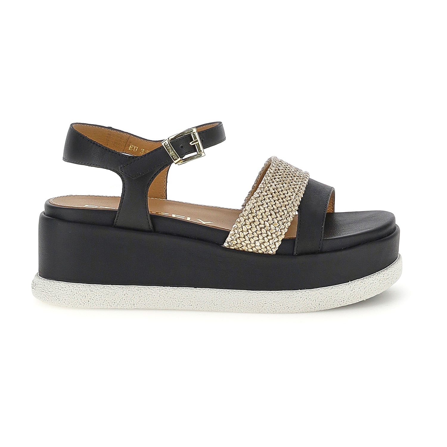 DONNA SANDALI CON ZEPPA ARIANNA 4 NERO 223737 EMZ 01