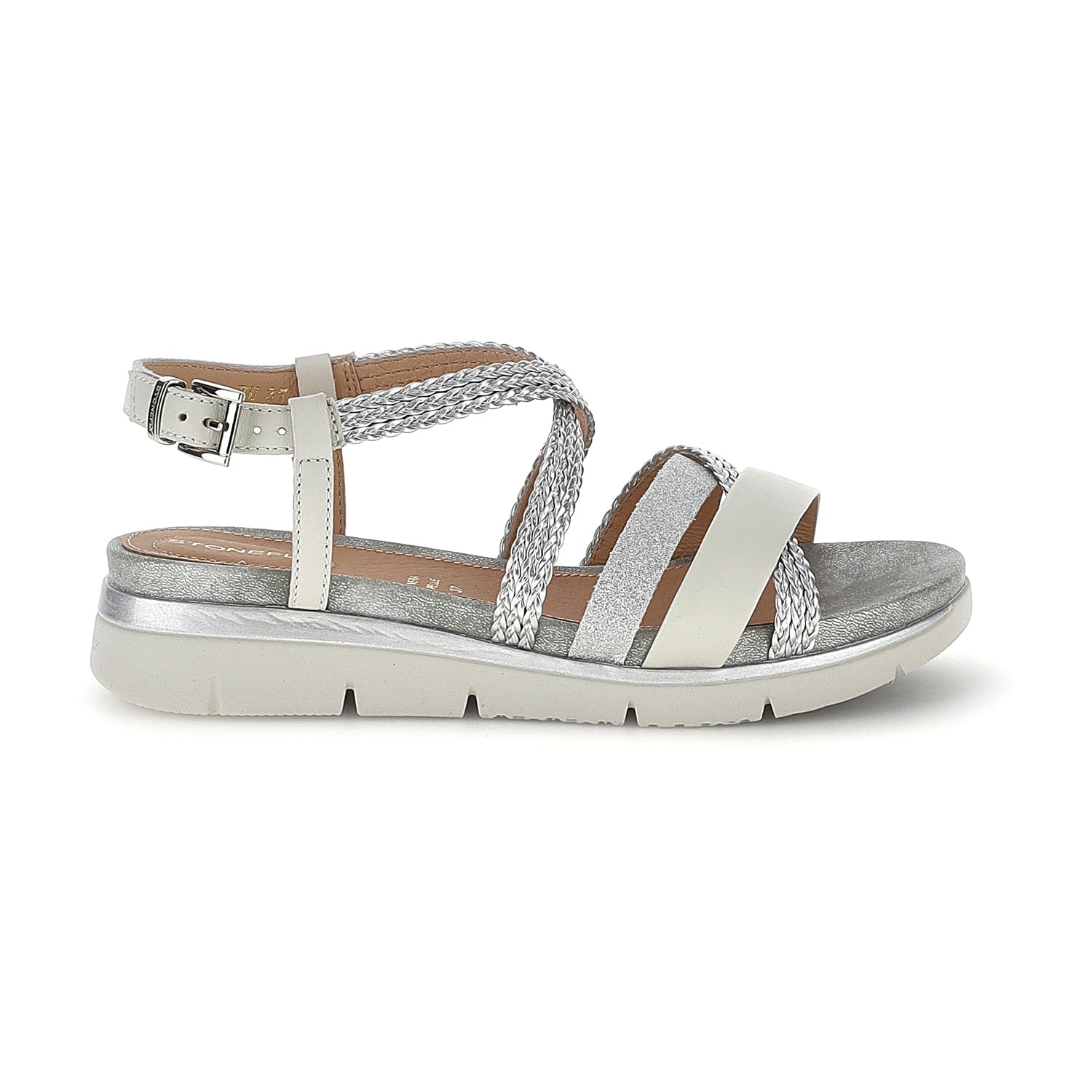 DONNA SANDALI ELODY 28 ARGENTO 223748 6B8 01