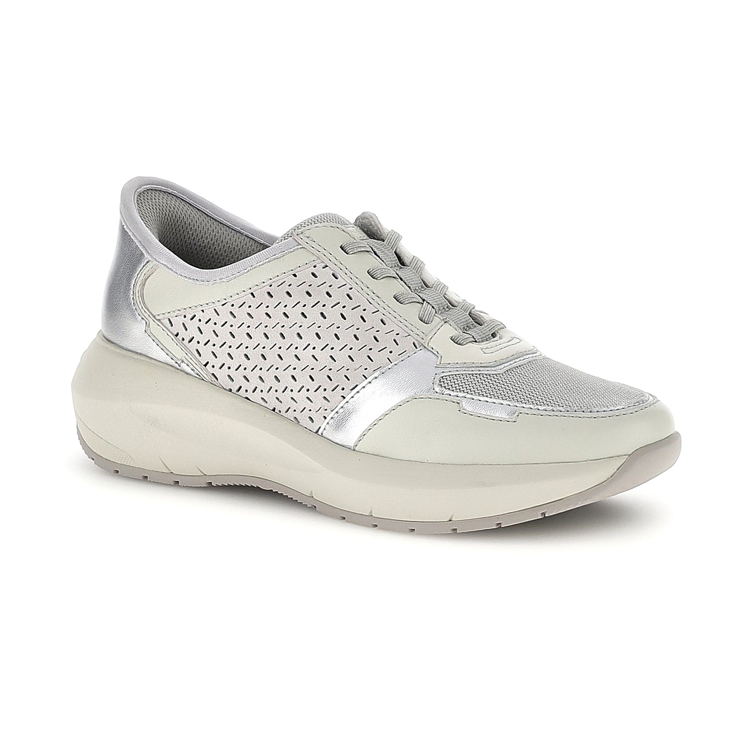 DONNA SCARPE ALLACCIATE TWINS 10 GRIGIO CHIARO 223843 EL4 02