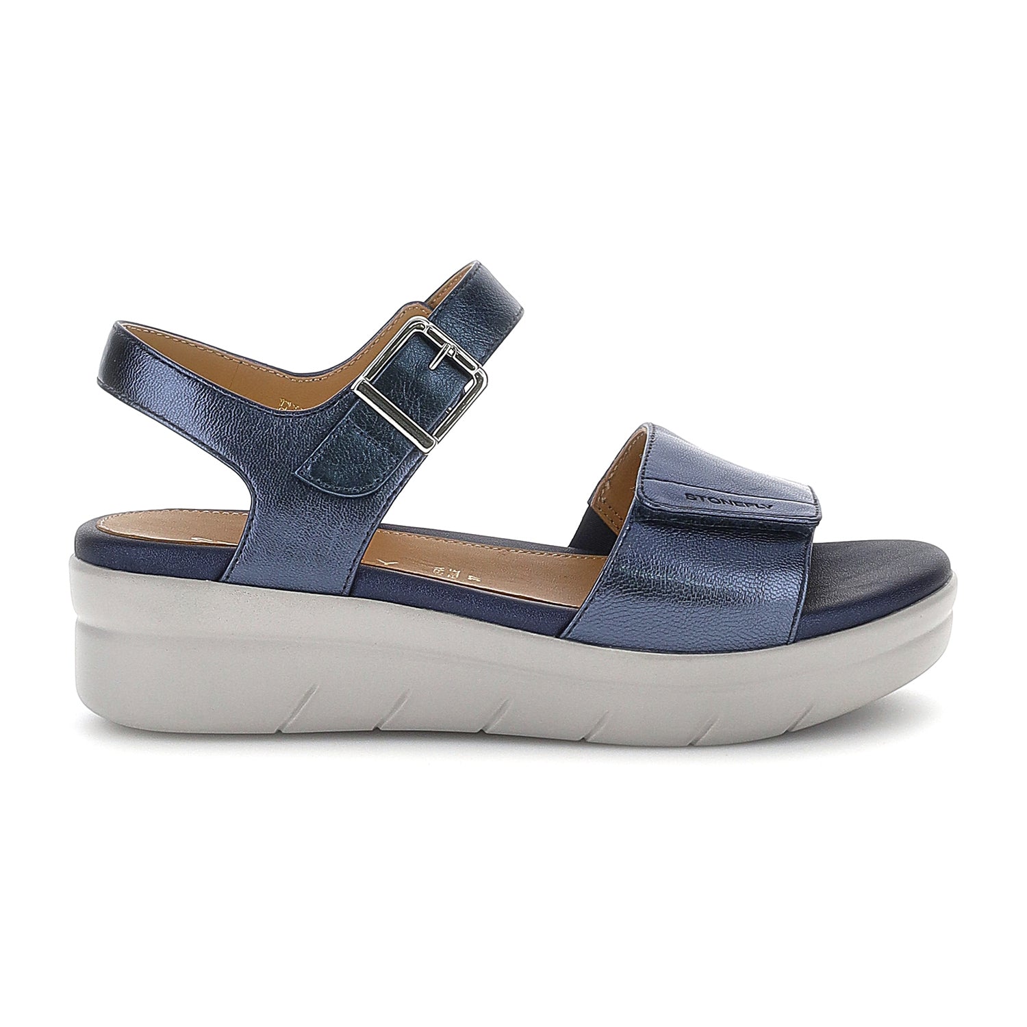 DONNA SANDALI CON ZEPPA AQUA 2 BLU SCURO 108232 ELB 01