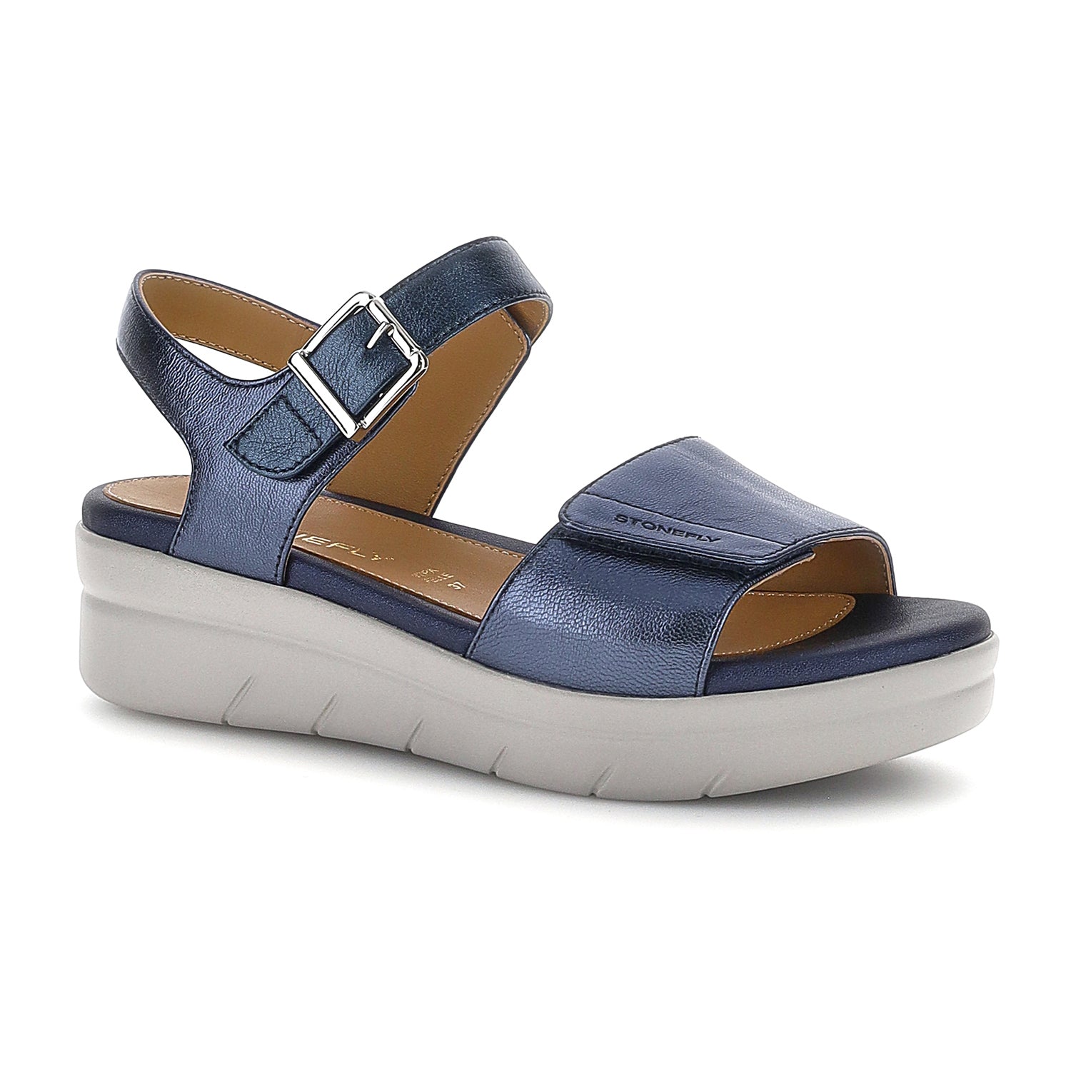 DONNA SANDALI CON ZEPPA AQUA 2 BLU SCURO 108232 ELB 02