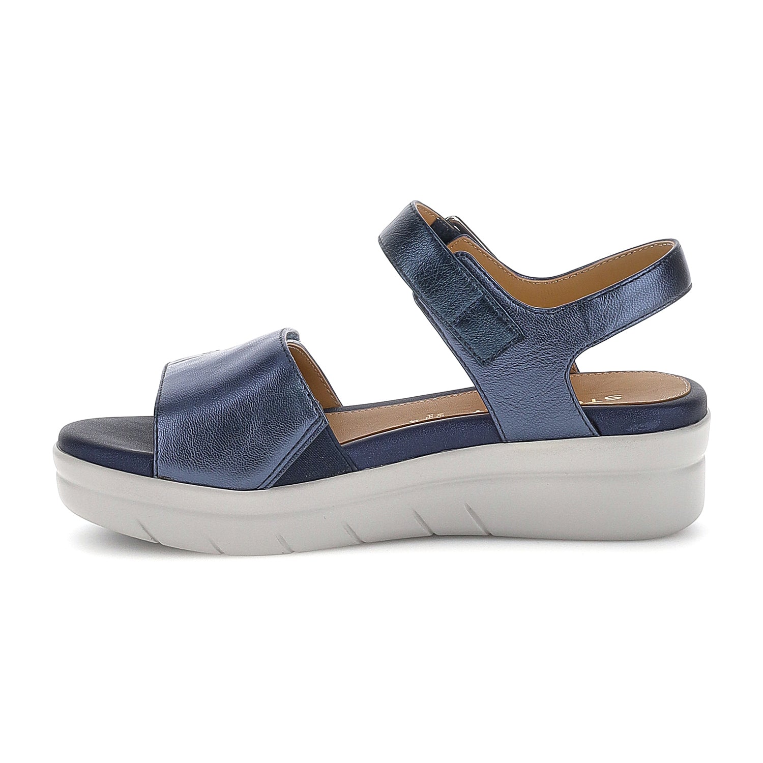 DONNA SANDALI CON ZEPPA AQUA 2 BLU SCURO 108232 ELB 03