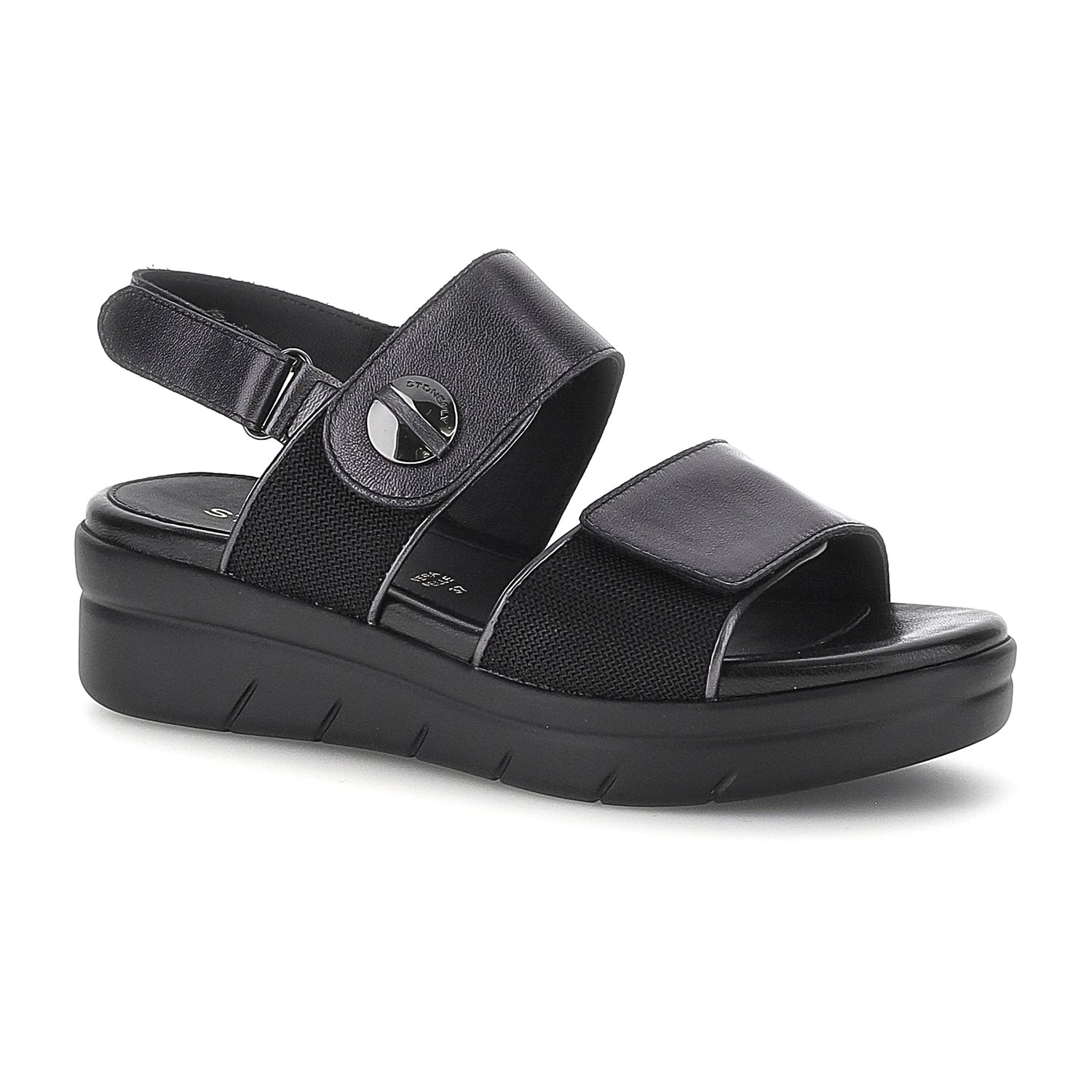DONNA SANDALI CON ZEPPA AQUA 12 GRIGIO SCURO 217547 8FP 02