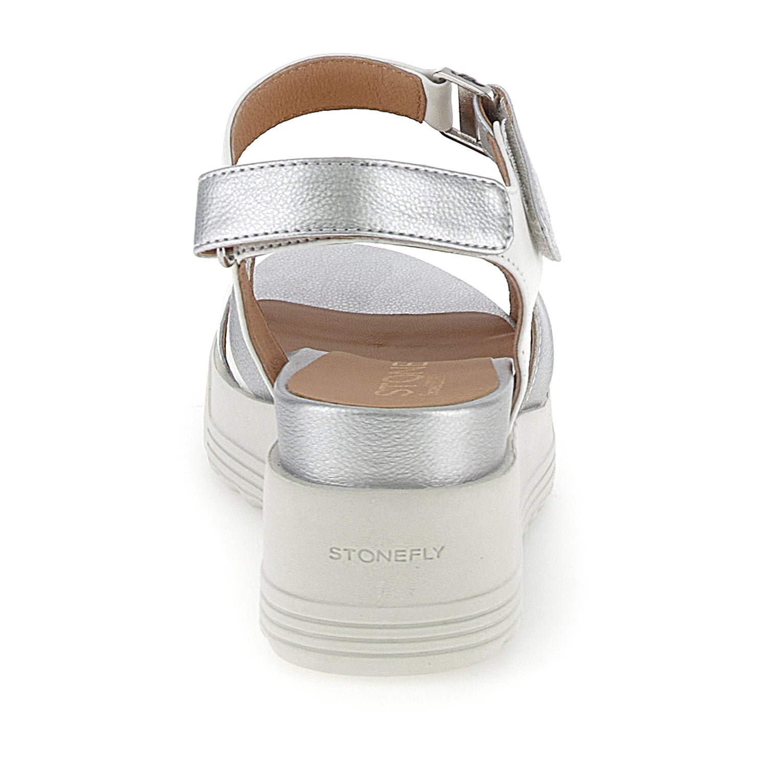 Easy Street Gannett Sandali Con Zeppa Donna - Colore Croco Grigio, Taglia 40 Larga - Tacco 3,8 Cm, Fibbia Regolabile