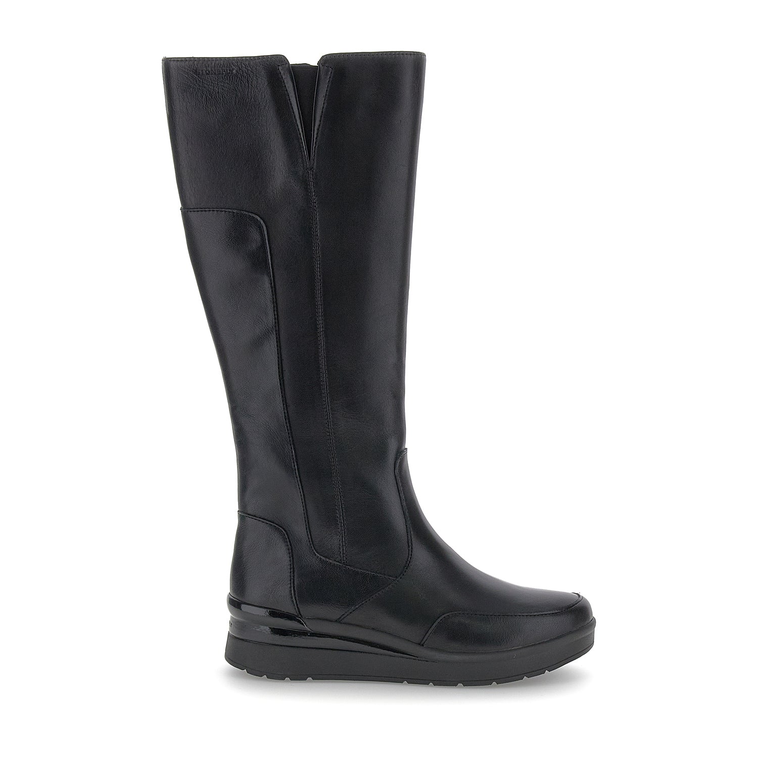 Simmi London - Stivali al ginocchio neri con tacco e zip a vista
