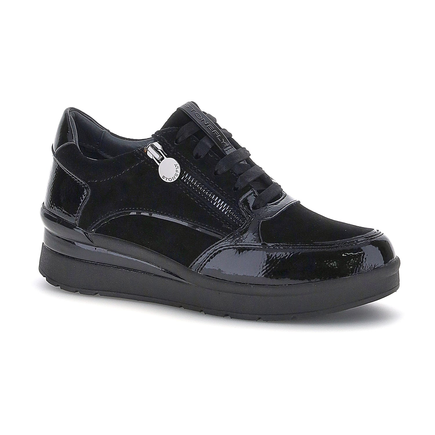 DONNA SCARPE ALLACCIATE CREAM 58 NERO 221735 000 02