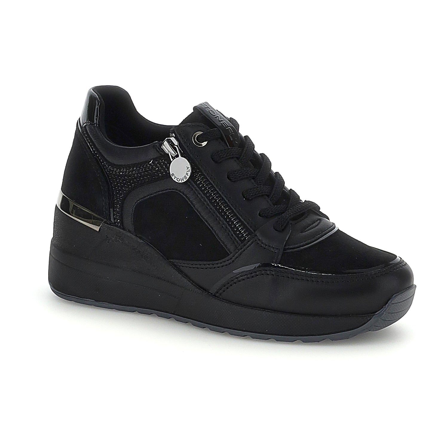 Scarpe Allacciate Mina 1 Nero Da Donna - Stonefly
