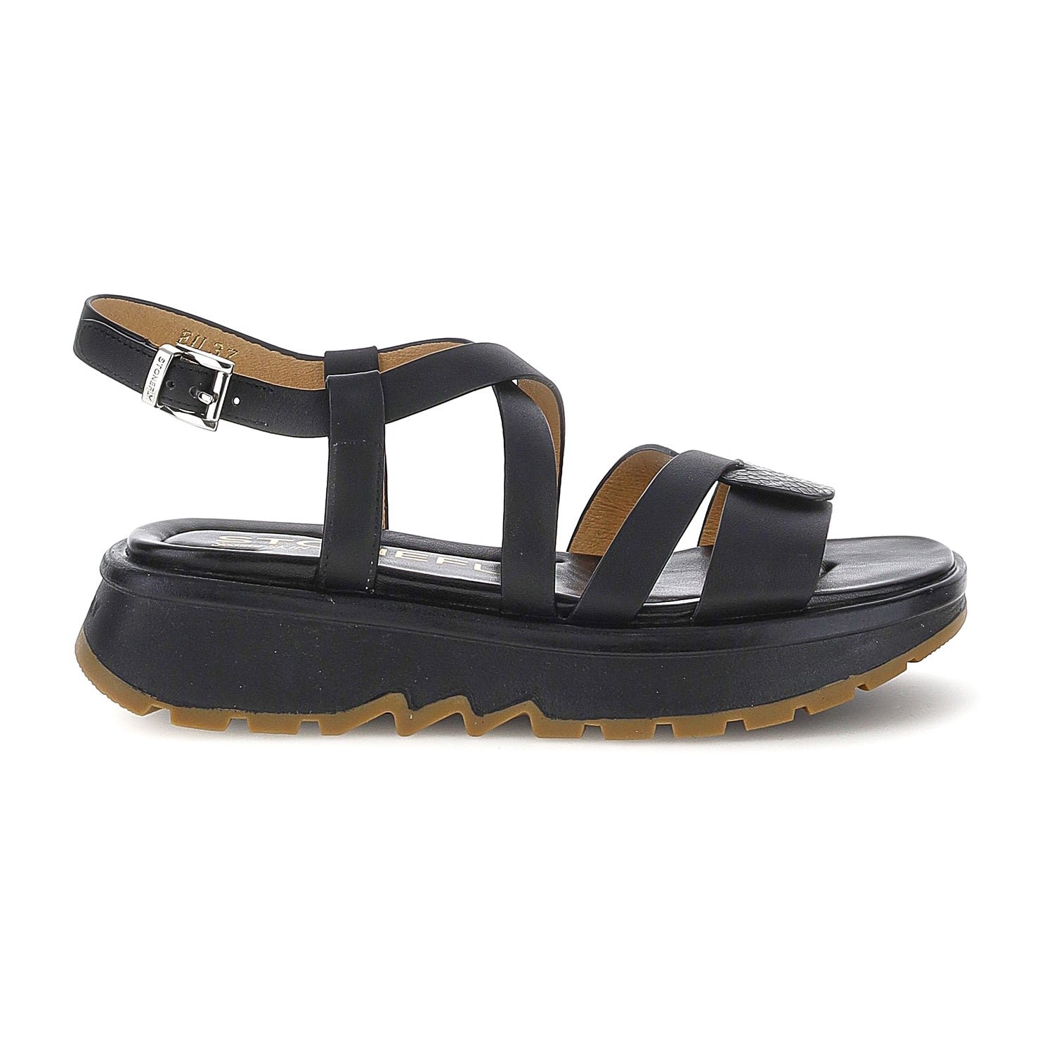 DONNA SANDALI CON ZEPPA STAR 9 NERO 223692 000 01