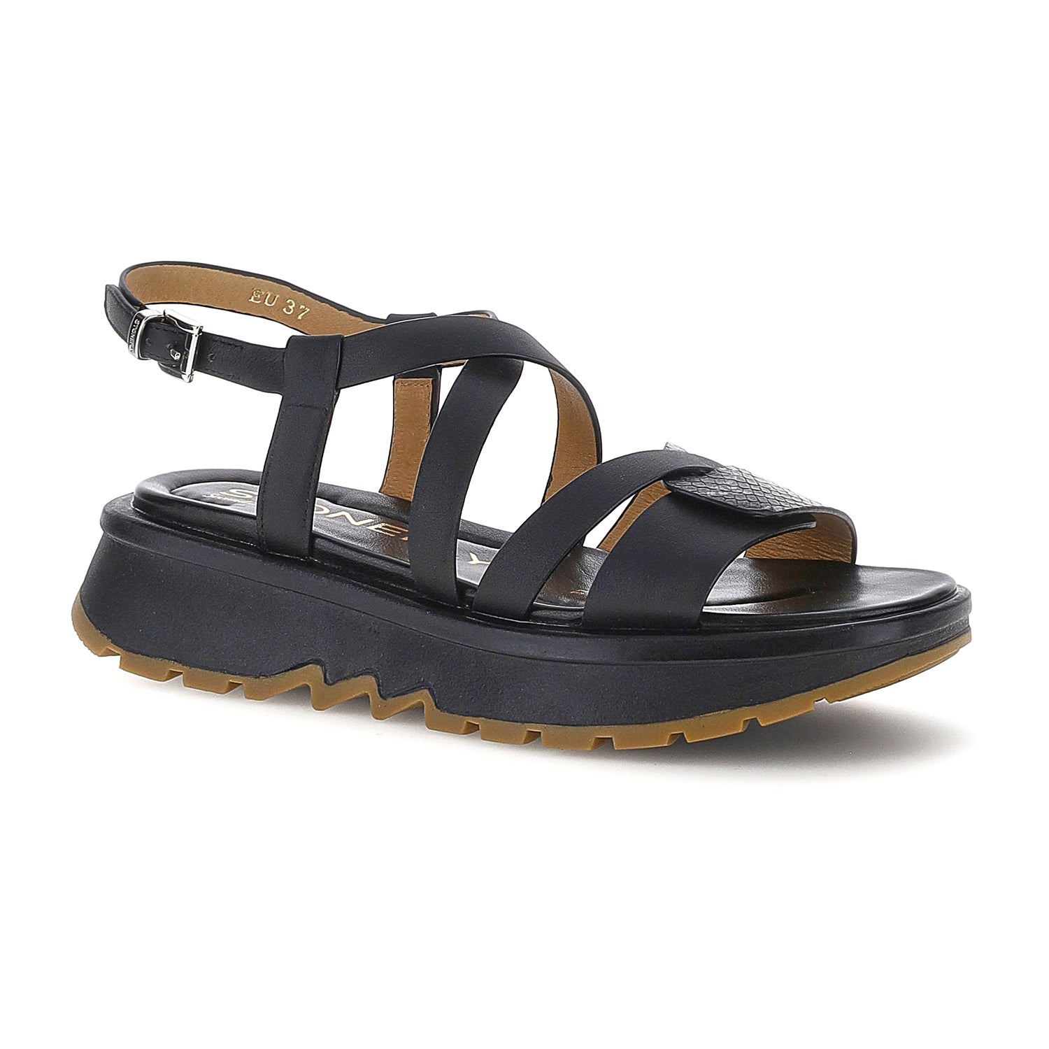 DONNA SANDALI CON ZEPPA STAR 9 NERO 223692 000 02
