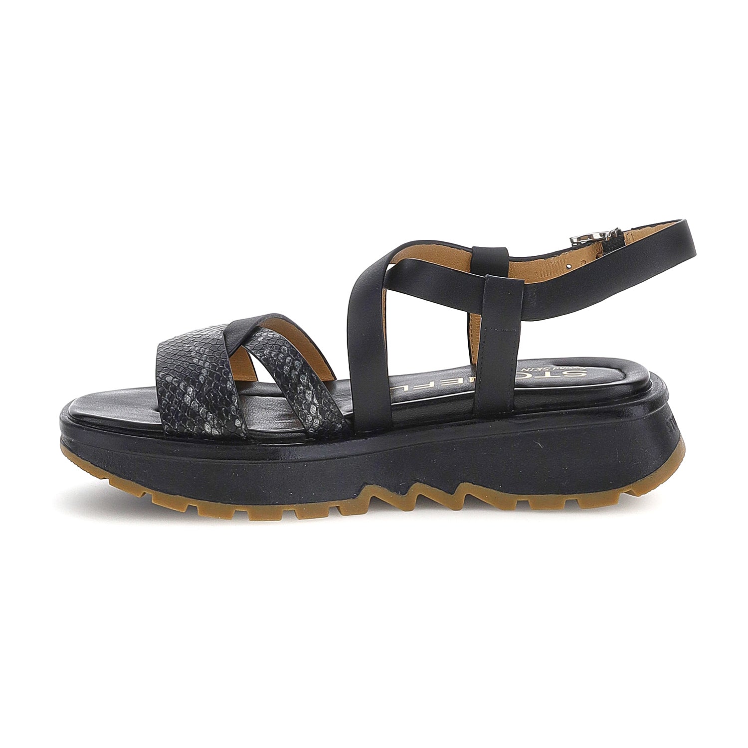 DONNA SANDALI CON ZEPPA STAR 9 NERO 223692 000 03