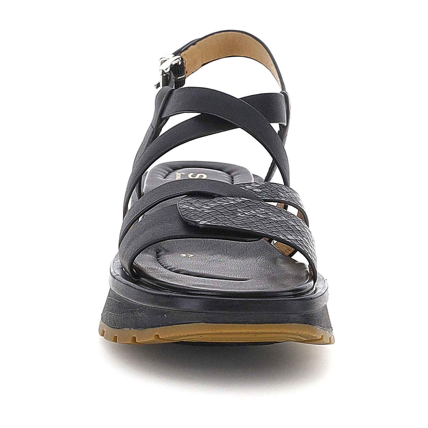 DONNA SANDALI CON ZEPPA STAR 9 NERO 223692 000 04