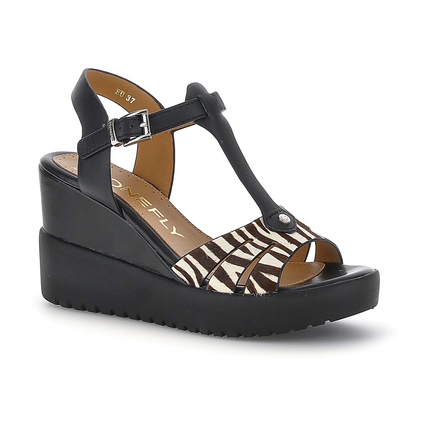 DONNA SANDALI CON ZEPPA ELY 24 NERO 223700 042 02