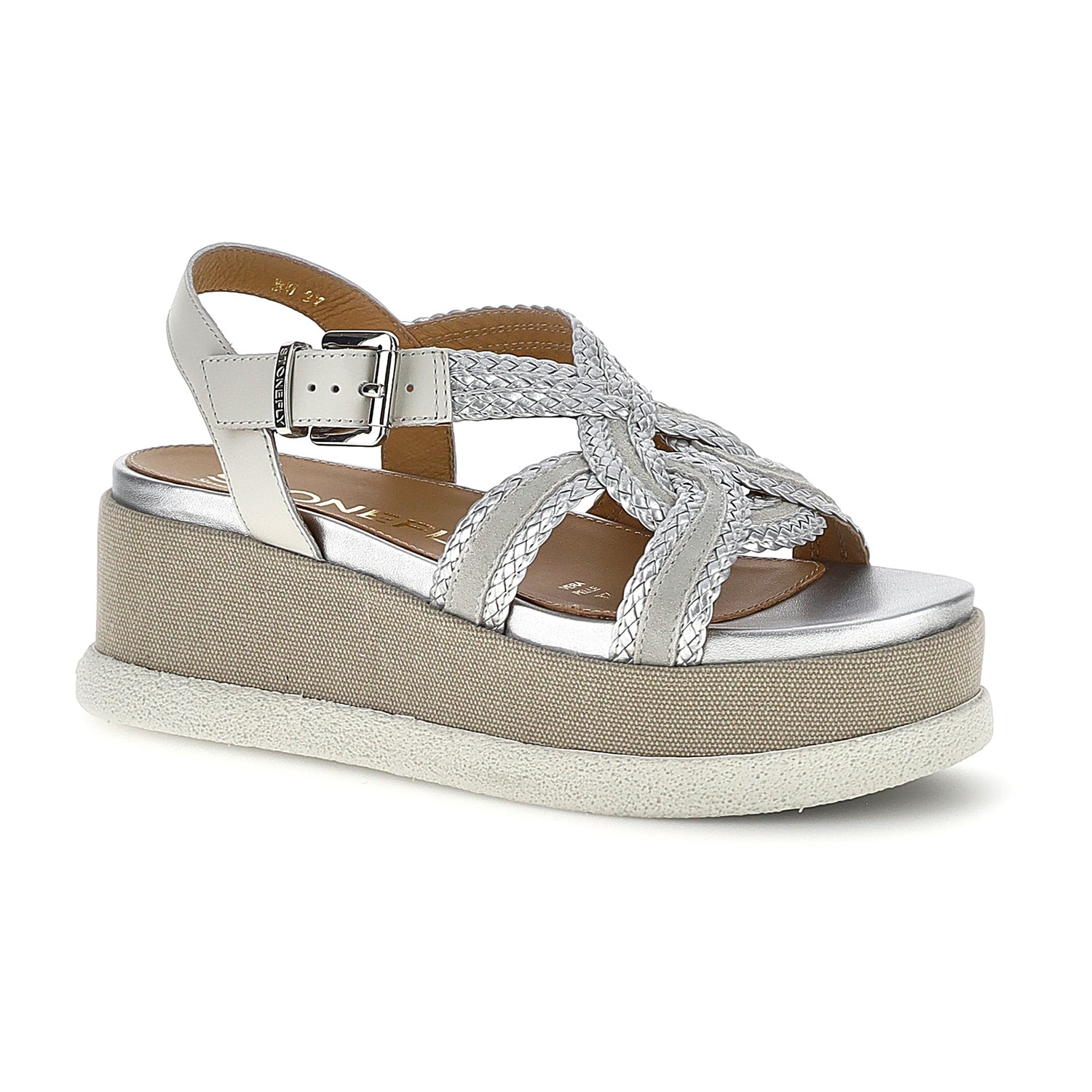 DONNA SANDALI CON ZEPPA ARIANNA 3 ARGENTO 223736 29E 02