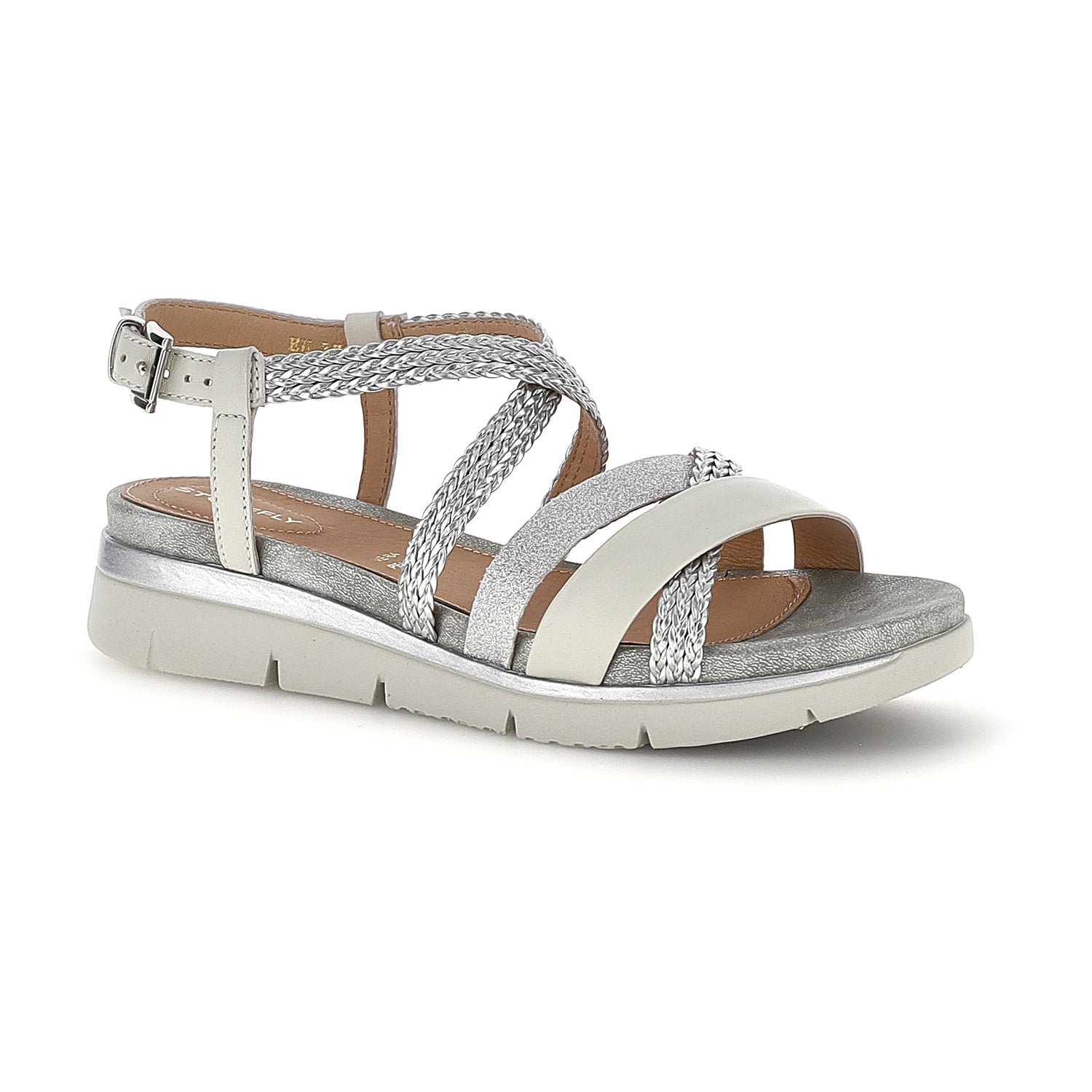 DONNA SANDALI ELODY 28 ARGENTO 223748 6B8 02