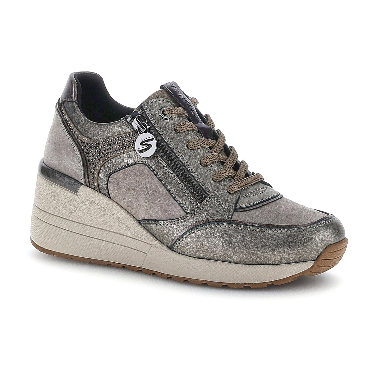 DONNA SCARPE ALLACCIATE MINA 1 GRIGIO CHIARO 224273 DY9 02